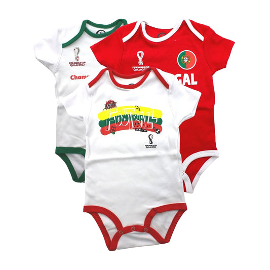 FIFA World Cup Qatar 2022 Portugal Infant Onesies - 3 Pack