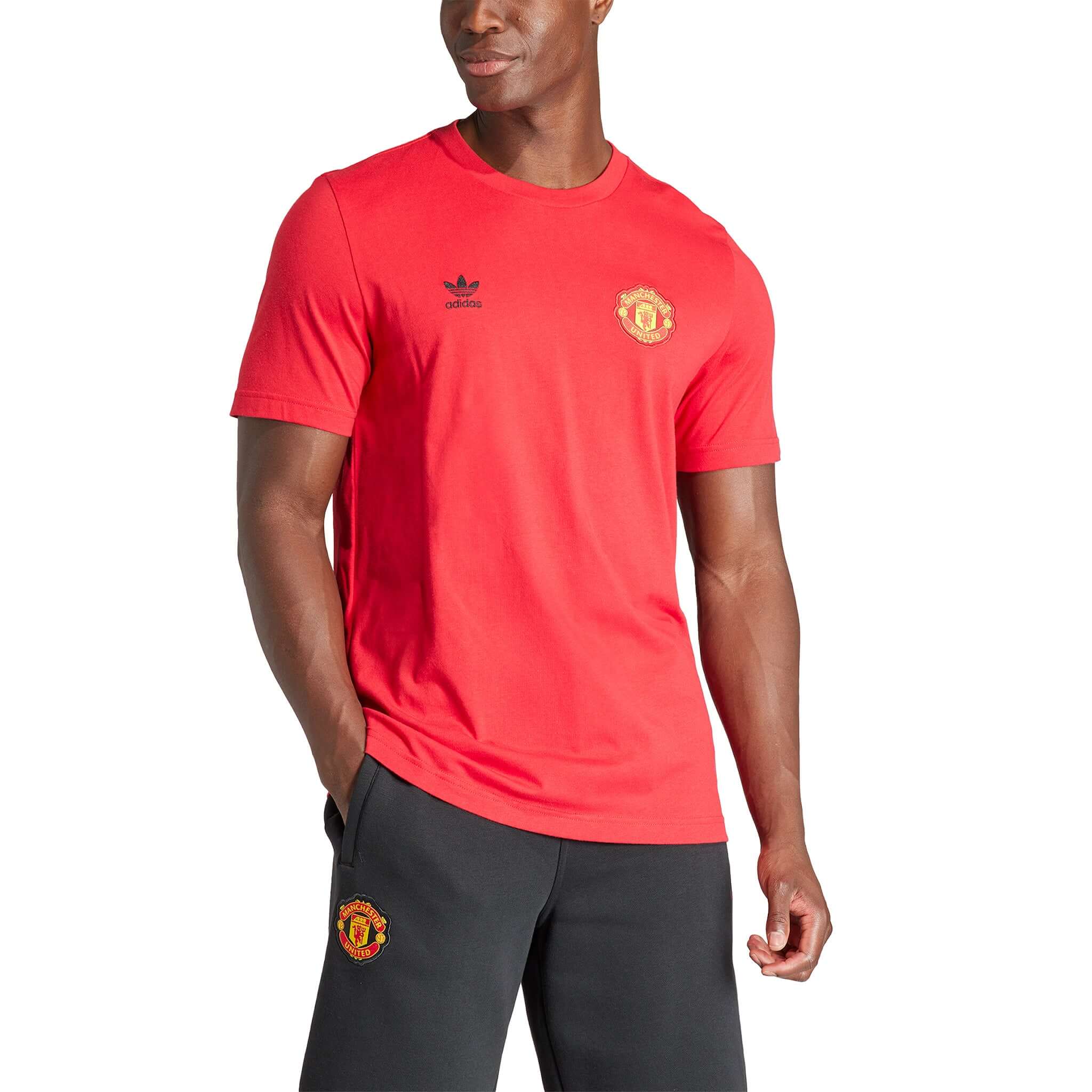 Manchester United FC Essentials Trefoil T Shirt 2023 24 adidas EvangelistaSports